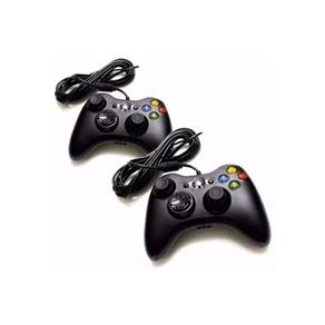 Kit 2 Controle Xbox360 com Fio Joystick Preto Kp-5121a Knup