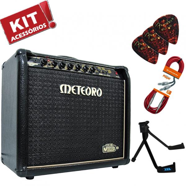 Kit Cubo Amplificador Guitarra Nitrous Gs100 Elg Meteoro + Acessórios