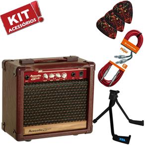 Kit Cubo Amplificador Violão Acoustic V10 Meteoro + Acessórios