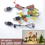 Kit de cordas de luz LED Estação de iluminação de inverno para Lego 10249 Village Toy