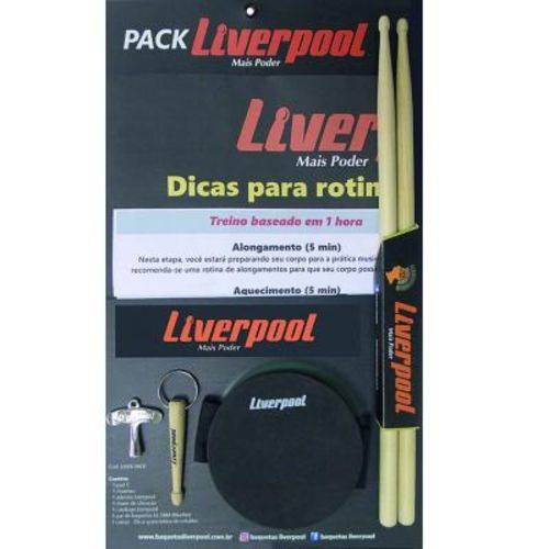 Kit de Estudo Liverpool Liver Pack - com Pad, Baqueta, Chave de Afinação e Pôster com Rudimentos