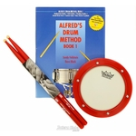 Kit de Estudo Remo HK0006SK Alfred Drum Practice Pad Baqueta Vic Firth, Pad de Estudo e Livro 10384