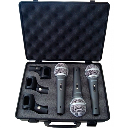 Kit de 3 Microfones com Case Lm-1800 Lexsem - Lexsen