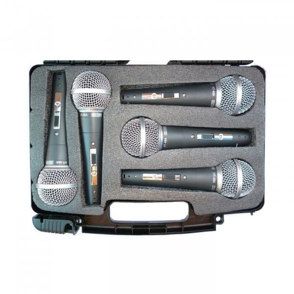 Kit de Microfones Vocal CSR HT48-5 com Chave 5 Pecas - CSR