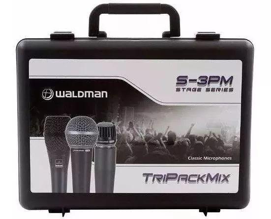 Kit De 3 Microfones Waldman Stage Tripackmix