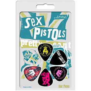 Kit de Palhetas Hot Picks Sex Pistols com 6 Unidades 6SEPRCS01