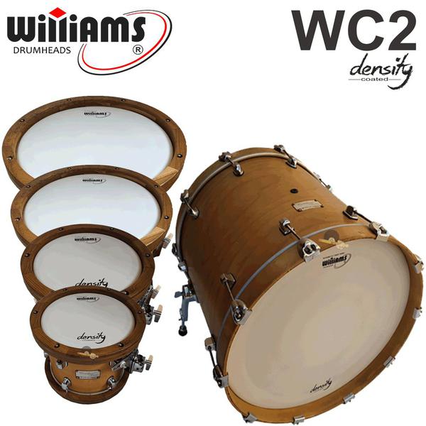Kit de Peles Williams Density - WC2 Filme Duplo Coated 10/12/14/16/22 - Williams Drumheads