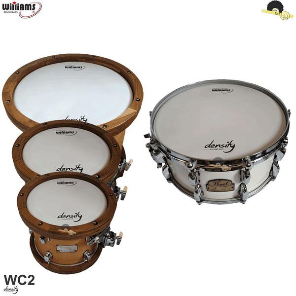 Kit de Peles Williams Density - WC2 Filme Duplo Coated 10/12/14 com WC2 14 - Williams Drumheads