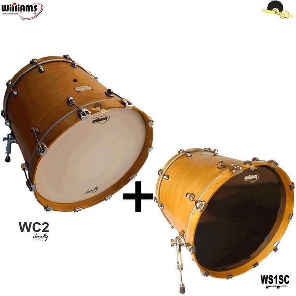 Kit de Peles Williams Density - WC2 Filme Duplo Coated Batedeira 22 com Resposta - Williams Drumheads