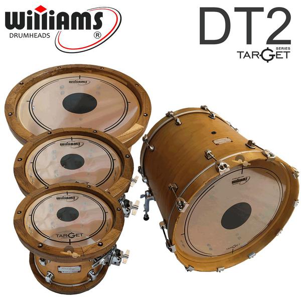 Kit de Peles Williams Target - DT2 Duplo Filme Clear 12/13/16/22 - Williams Drumheads