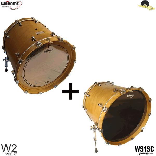 Kit de Peles Williams Target - W2 Duplo Filme Clear 20 com Resposta 20 - Williams Drumheads