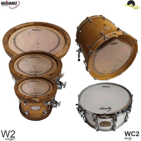 Kit de Peles Williams Target - W2 Duplo Filme Clear - 10/12/14/20 com Density 14 - Williams Drumheads