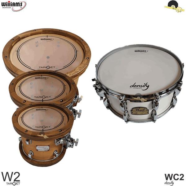 Kit de Peles Williams Target - W2 Duplo Filme Clear - 10/12/14 com Density 14 - Williams Drumheads