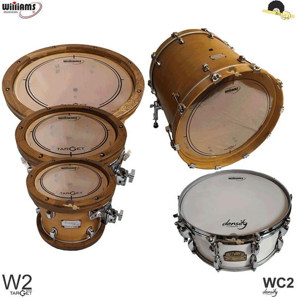 Kit de Peles Williams Target - W2 Duplo Filme Clear - 10/12/14/22 com Density 14 - Williams Drumheads