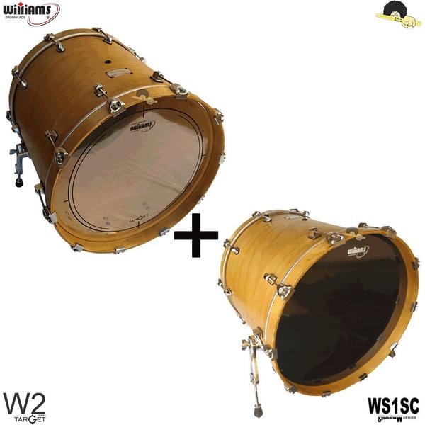 Kit de Peles Williams Target - W2 Duplo Filme Clear 22 e Resposta 22 - Williams Drumheads
