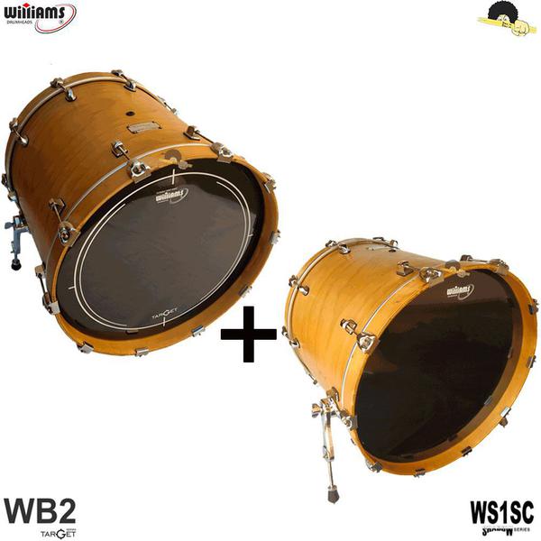 Kit de Peles Williams Target - WB2 Duplo Filme Black 22 com Resposta 22 - Williams Drumheads