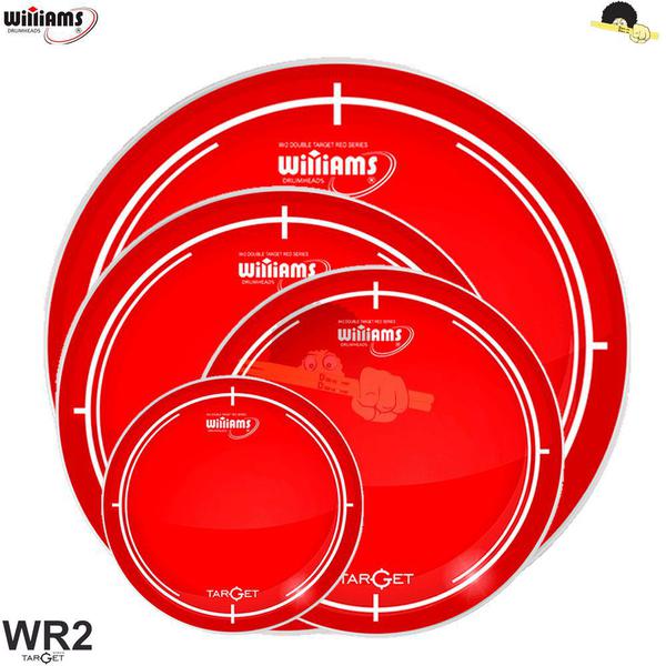 Kit de Peles Williams Target - WR2 Duplo Filme RED - 10/12/14/18 - Williams Drumheads