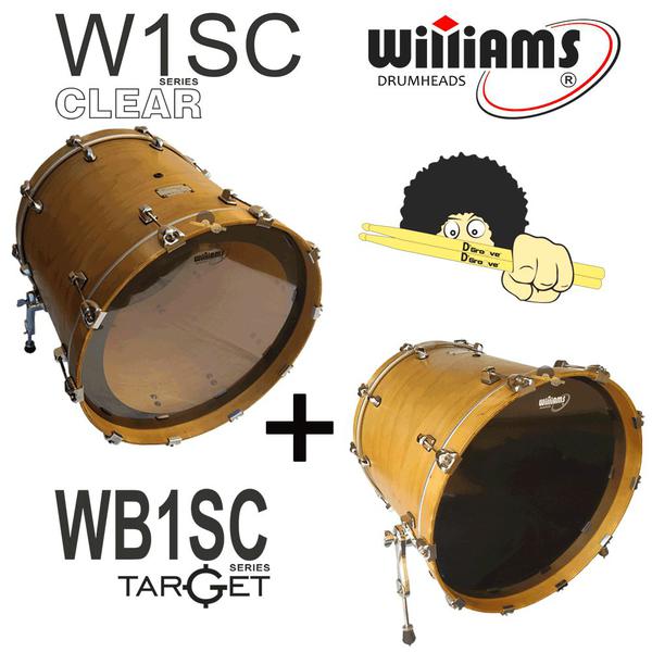 Kit de Peles Williams - W1SC Filme Simples Clear C/ Anel Abafador 20 + Pele(Resposta) WB1SC 20" - Ougo Comercio Importacao e Exportacao Ltda