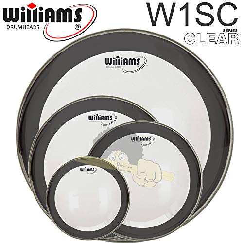 Kit de Peles Williams - W1SC Filme Simples Clear C/anel Abafador (10″/12″/14″/22″)