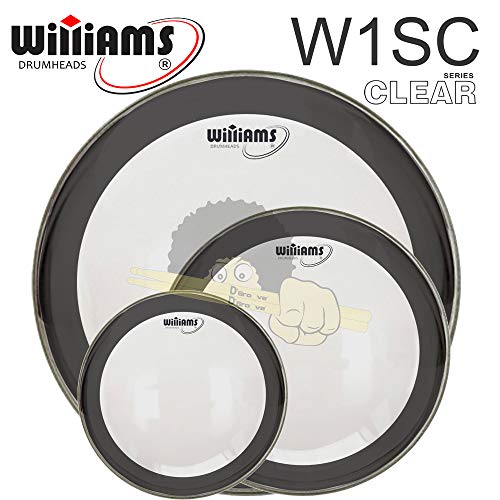 Kit de Peles Williams - W1SC Filme Simples Clear C/anel Abafador (10″/12″/14″)