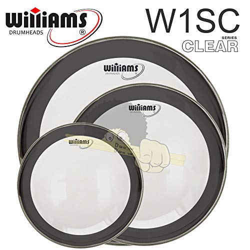 Kit de Peles Williams - W1SC Filme Simples Clear C/anel Abafador (10″/12″/16″)