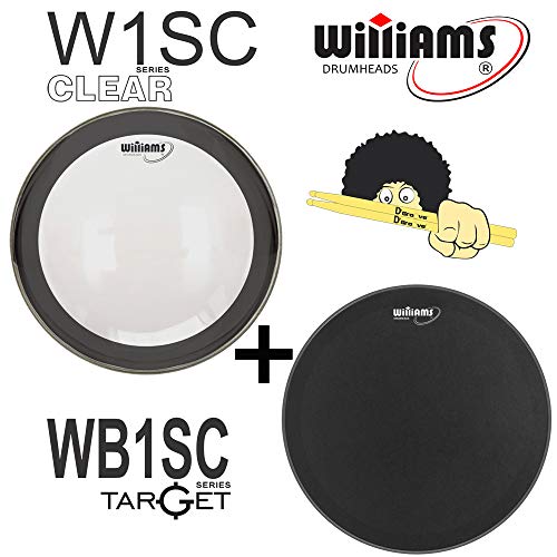 Kit de Peles Williams - W1SC Filme Simples Clear C/anel Abafador 22″ + Pele(Resposta) WB1SC 22"
