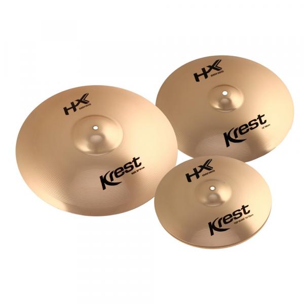 Kit de Pratos Krest HX Bronze B8 14 16 20 com Bag - Krest Cymbals