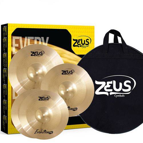 Kit de Pratos Zeus Cymbals Set C Evolution Pro 14"/16"/20"