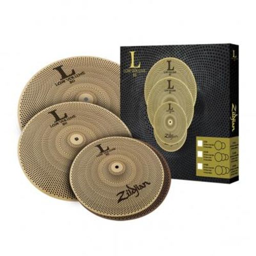 Kit de Pratos Zildjian Low Volume Serie LV468 - Hi-Hat 14", Crash 16" e Crash Ride 18"