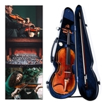 Kit De Violino Antigo De Violino De Tamanho Completo De 4/4 Com Caixa De Violino De Fibra Dura