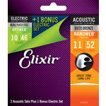 Kit 3 Elixir 2-violão 011 Nanoweb 1- Guitarra 010 Optweb 165