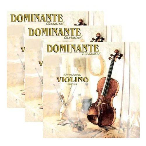 Kit 3 Encordoamento Cordas Violino Dominante Orchestral 89