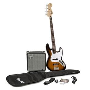 Kit Fender Affinity Series Pack - Baixo Squier Affinity J.bass Brown Sunburst - Acompanha Amplificador Gig Bag e Acessórios
