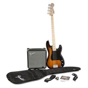Kit Fender Affinity Series Pack - Baixo Squier Affinity P.bass Brown Sunburst - Acompanha Amplificador Gig Bag e Acessórios