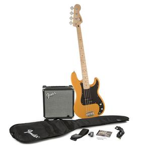 Kit Fender Affinity Series Pack - Baixo Squier Affinity P.bass Butterscotch - Acompanha Amplificador Gig Bag e Acessórios