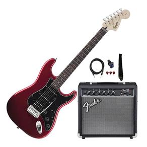 Kit Fender Strat Pack - Guitarra Squier Affinity Strat Hss Candy Apple Red - Acompanha Amplificador Gig Bag e Acessórios
