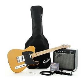 Kit Fender Strat Pack - Guitarra Squier Affinity Tele Butterscotch - Acompanha Amplificador Gig Bag e Acessórios