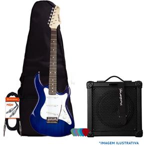 Kit Guitarra EGS216 Azul STRINBERG + Cubo + Capa + Acessórios