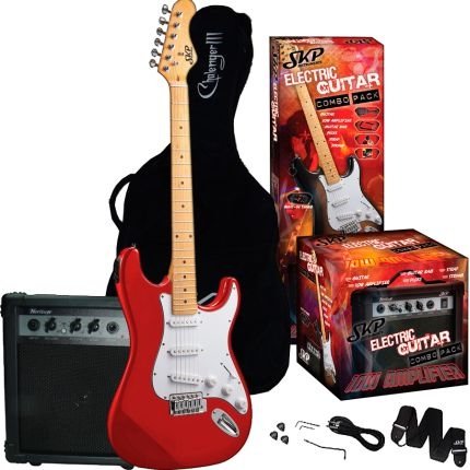 Kit Guitarra Elétrica com Amplificador 110V Vermelha Skp