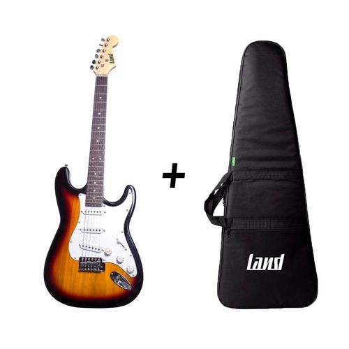 Kit Guitarra Eletrica Land Sunburst L-g1 Sb/c Capa
