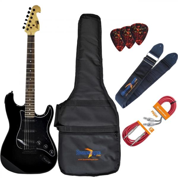 Kit Guitarra Elétrica Strato MG32 BK Preta Memphis Completo - Memphis By Tagima
