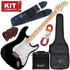 Kit Guitarra Elétrica Strato Standart GM217 BK N Michael Completo