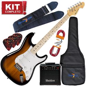 Kit Guitarra Elétrica Strato Standart GM217 VS N Michael Completo