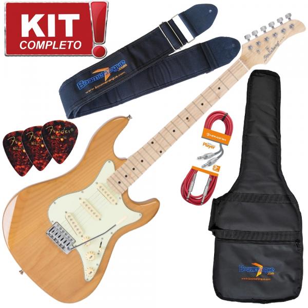 Kit Guitarra Elétrica Strato STS150 NA Natural Strinberg Completo