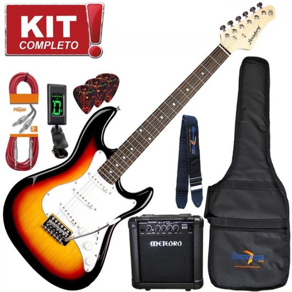 Kit Guitarra Elétrica Stratocaster EGS216 SB Sunburst Strinberg
