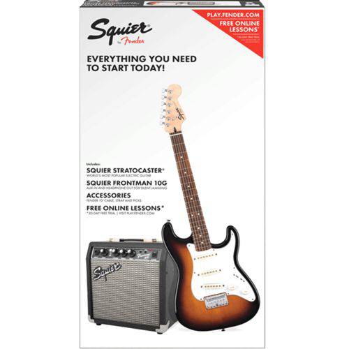 Kit Guitarra Fender 030 1812 006 Squier Affinity Stratocaster Short Scale + Cubo Fender Frontman 10g