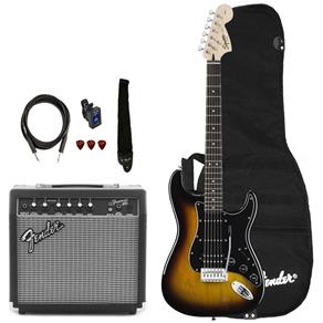 Kit Guitarra Fender Squier Affinity Stratocaster Hss Frontman 15 Brown Sunburst