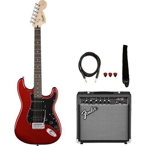 Kit Guitarra Fender Squier Affinity Stratocaster Hss Frontman 15 Candy Apple Red