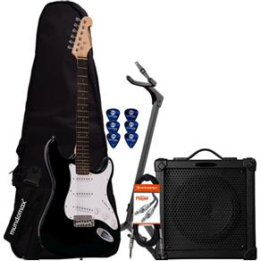 Kit Guitarra G-100 Preta GIANNINI + Cubo + Capa + Acessórios