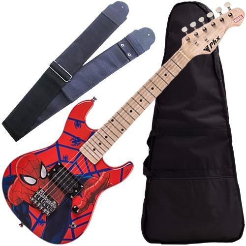 Kit Guitarra Infantil Marvel Spider Man + Capa Phx